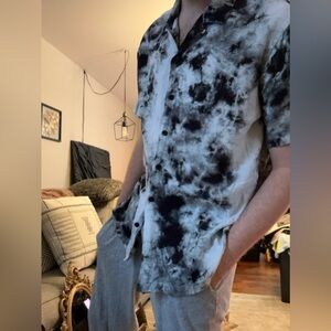PacSun Monochrome Tie-Dye Casual Shirt